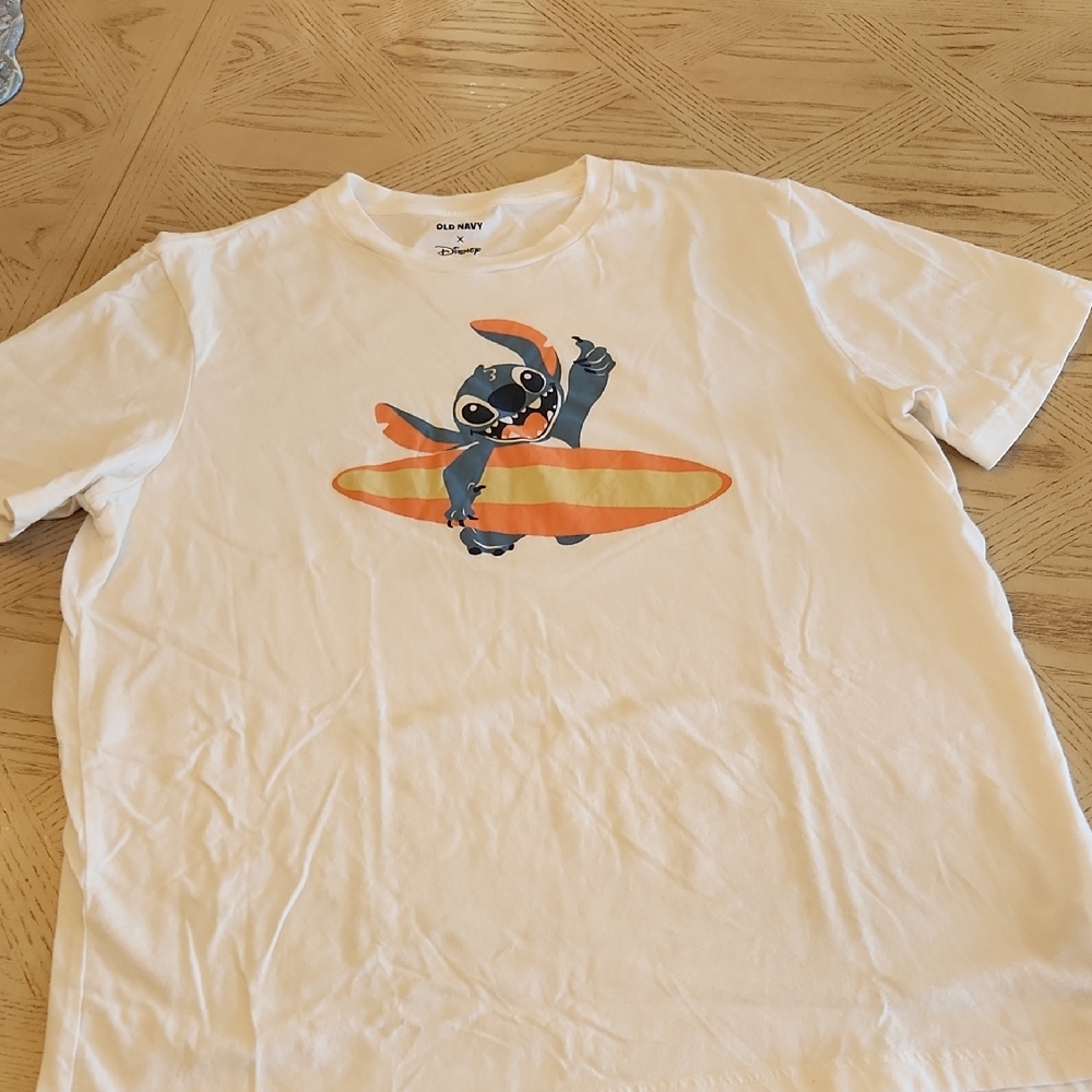 Old Navy Disney T-Shirt Lilo & Stitch Retro Surfboard Size Large
